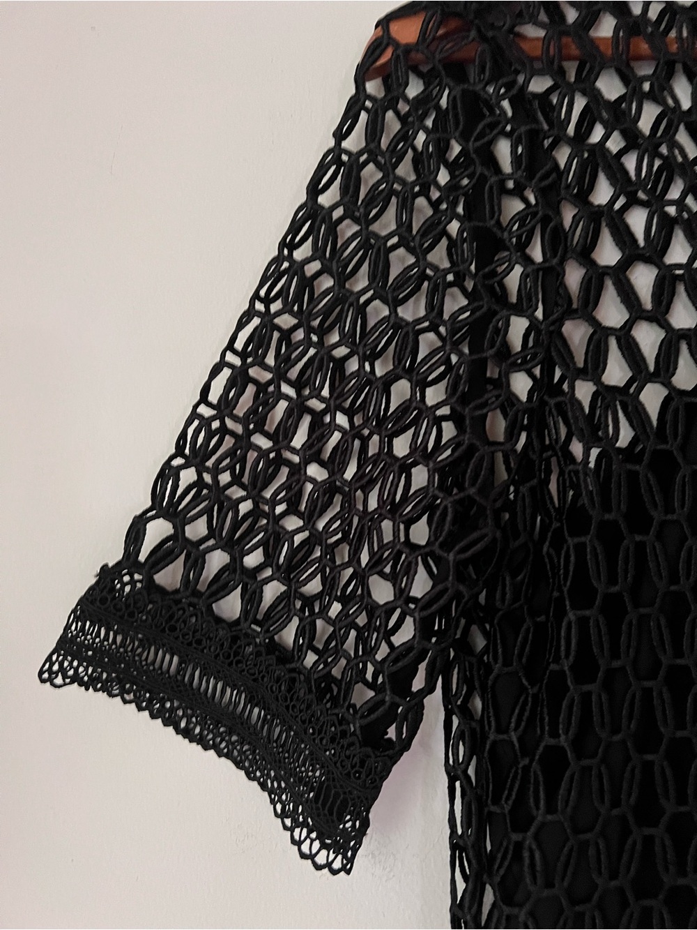 Bardot Fiona Mesh Lace Trumpet Midi Dress Black Size 12 XL 51820DB - Picture 8 of 15